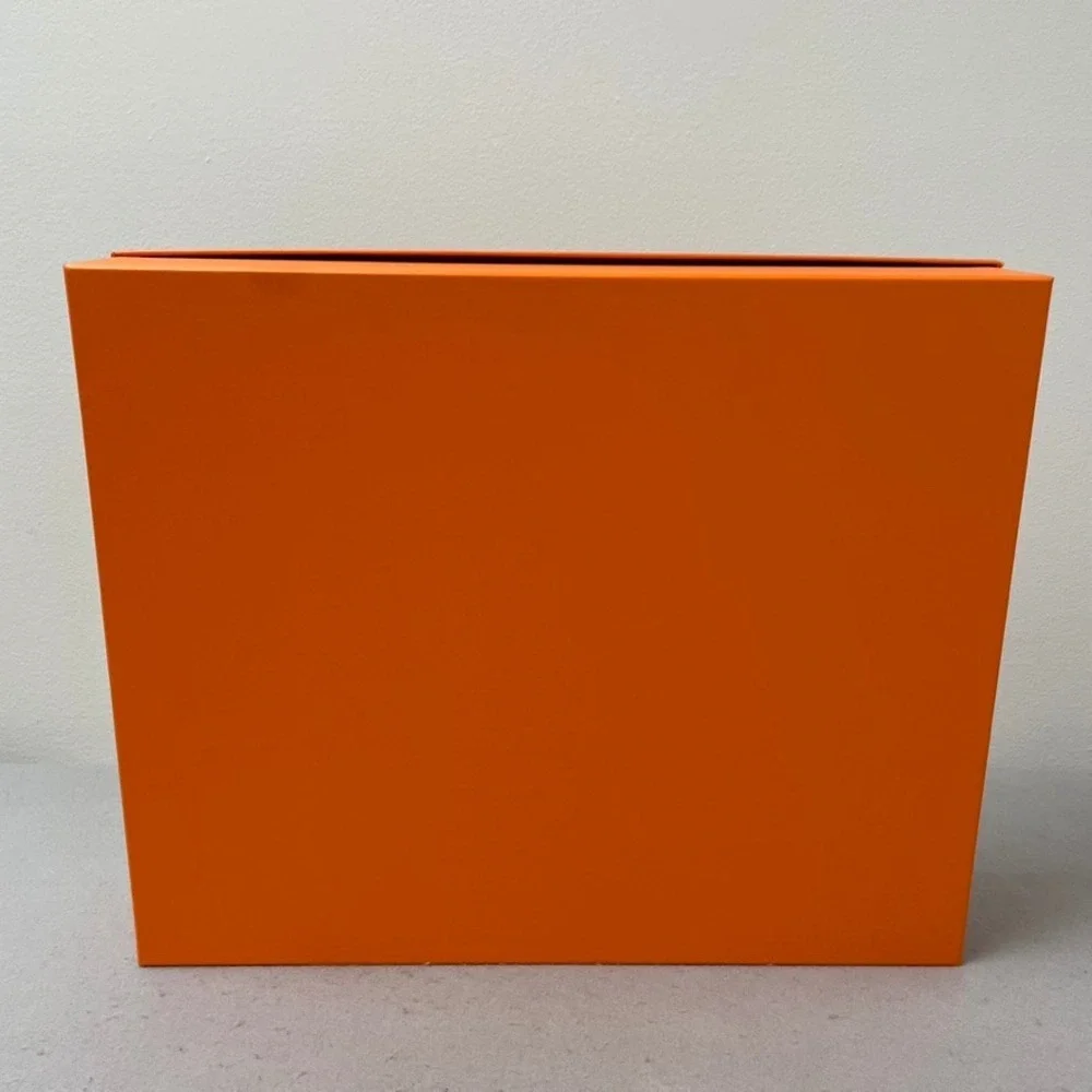 Hermes Empty Storage Box Orange Magnetic Ribbon Tissue Paper 17.75x14.75x4